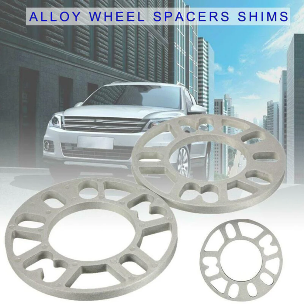 

4*10mm Alloy Aluminum Wheel Spacers Shims In Silver Ideal For Stopping Tyres Rubbing On Body Work Suitable For 4/5 Stud Wheel