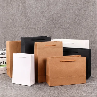 10 шт Подарочные крафт-бумажные пакеты на заказ сумки для одежды хозяйственные крафт-бумажные сумки-5002 - Цвет: Кофе
