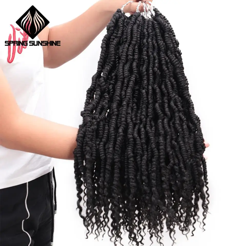 

Pre Passion Spring Twists Ombre Crochet Braids Pre looped Fluffy Bomb Twist Braiding Hair Synthetic Crotchet Hair Extensions