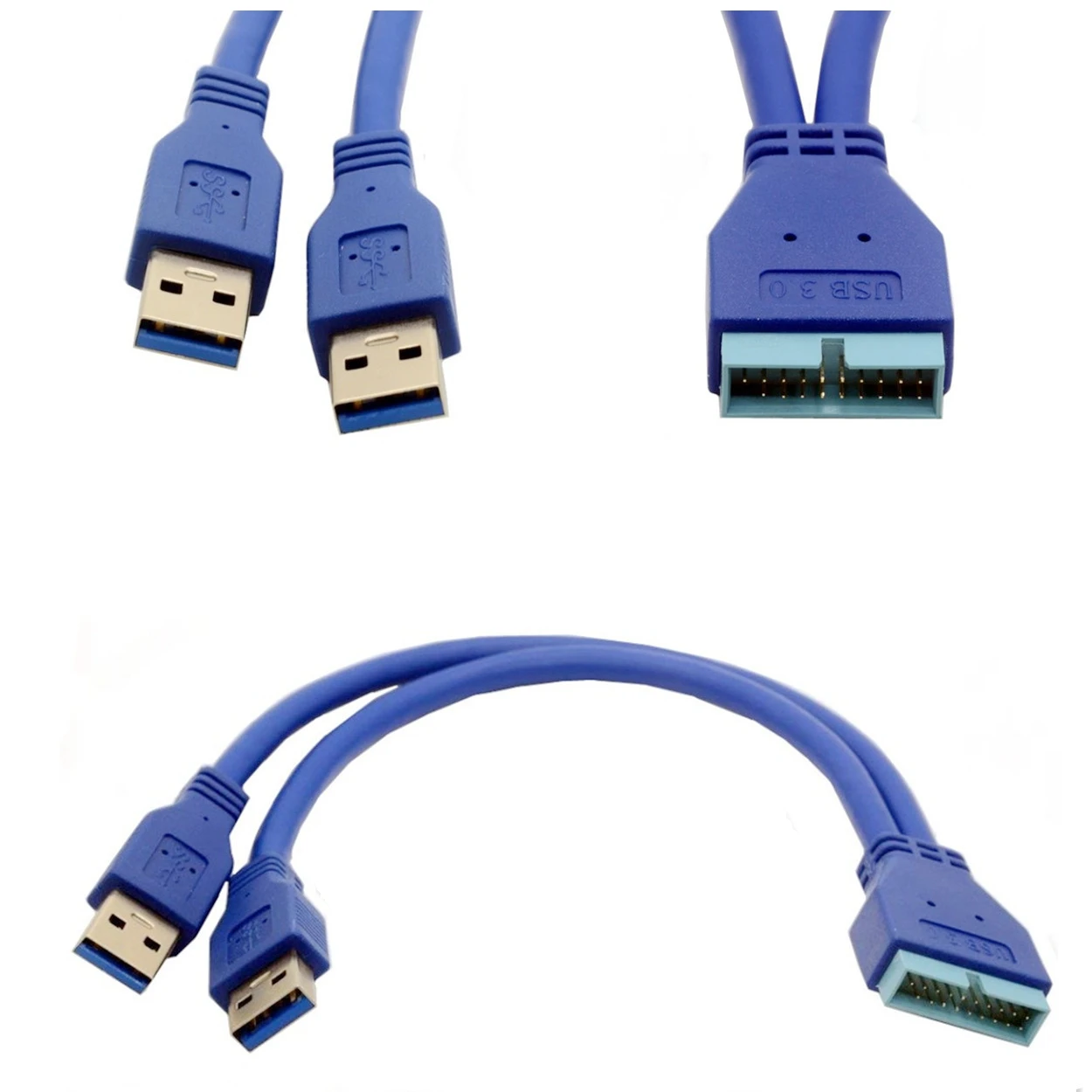 Синий 2 Порты и разъёмы USB 3 0 Тип Папа-папа 20 штыревой разъем типа папа шнура
