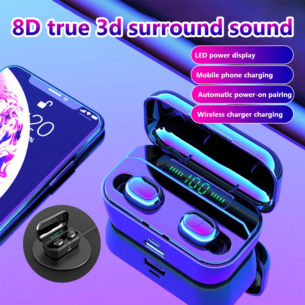 

DIDIHOU Bluetooth Wireless Earbuds Earphone 8D Stereo Mini Wireless Earphone Headset With 3500mAh Power Capacity Bank Headphone