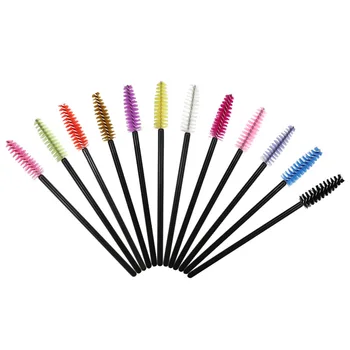 

100 Pcs Disposable nylon Eyelash brush Black rod Eye Lash Makeup comb Microbrush brushes Eyelash Extension Makeup tools