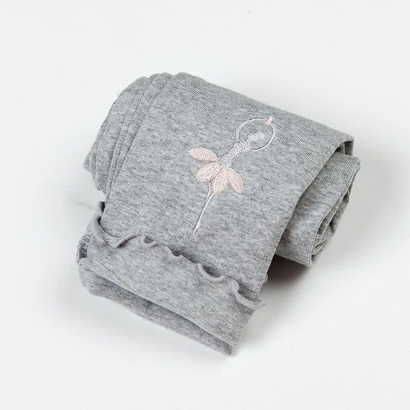 Весенне-осенние леггинсы брюки Детские корейские модные хлопковые леггинсы эластичные обтягивающие штаны для маленьких девочек - Цвет: Gray