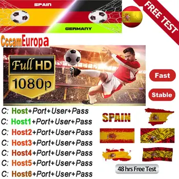 

cccam Europa 1 Year cline for super stable 1/2/3 year cccam line for Europe spain Satellite tv Receiver 7lines WIFI FULL HD S2