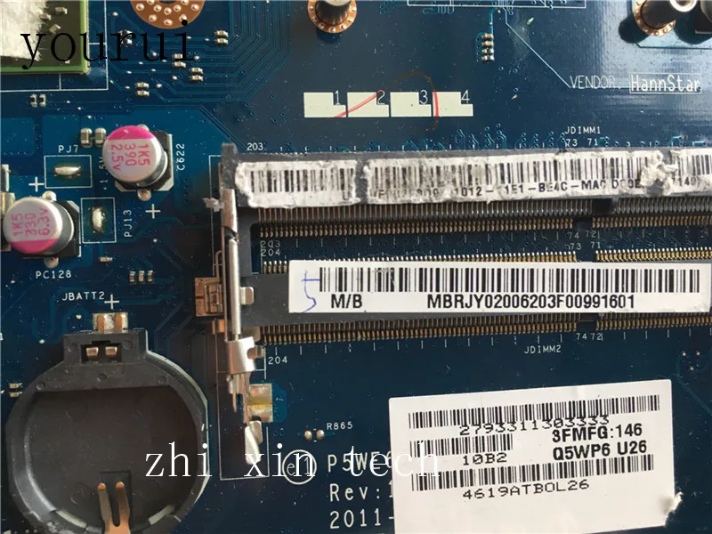 Yourui para Acer 5253 5250 Computador Portátil Placa-mãe Mbncv02002 Pewe6 La7092p Placa Principal Ddr3 com Processador a Bordo Placa-mãe para notebook - Imagem 2