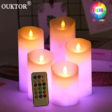 Controle remoto luzes de vela led com temporizador sem chama rgb vela luz da noite luzes de chá para casa casamento decoração de natal
