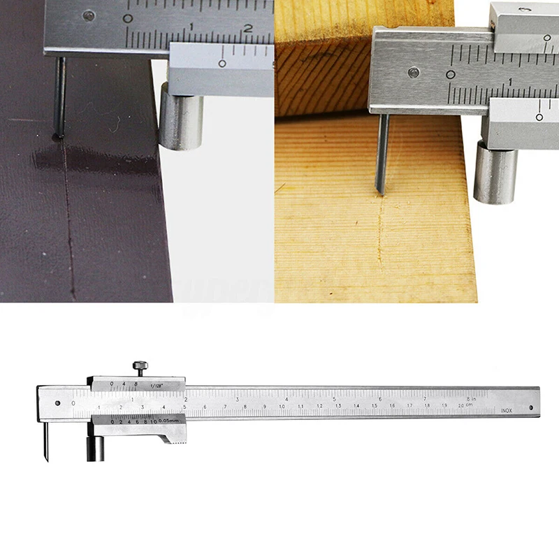 

Durable 0~200mm Marking Gauge Stainless Steel Parallel Calipers W/ Roller Marking Coating Dimension Measuring Tool Parts