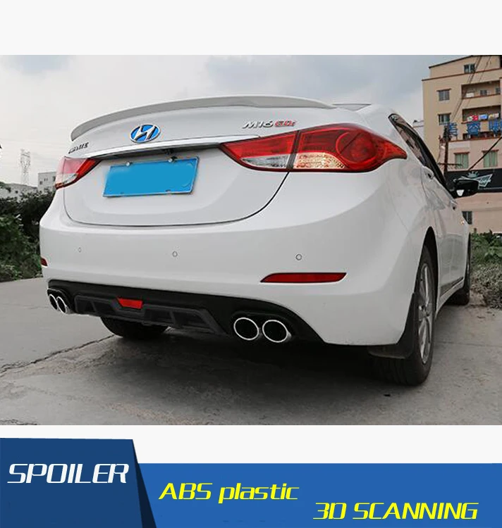 Задний спойлер для Elantra АБС пластик защитные бамперы Hyundai After chrome задний 2012 2015|bumper