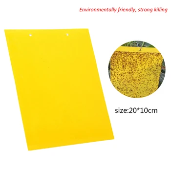 

Hot 20pcs Double-Sided Strong Flies Traps Sticky Board Catching Insects Killer Pest Control Whitefly Glue Stickers Drop Shipping