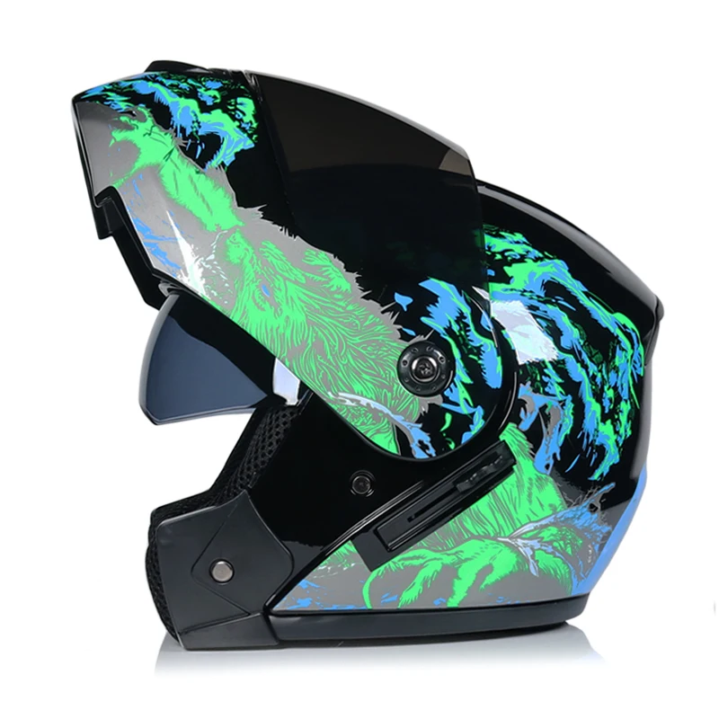 Откидной гоночный шлем модульный с двойными линзами мотоциклетный шлем полное лицо безопасные Шлемы Casco capacete мотоциклетный шлем - Цвет: A20