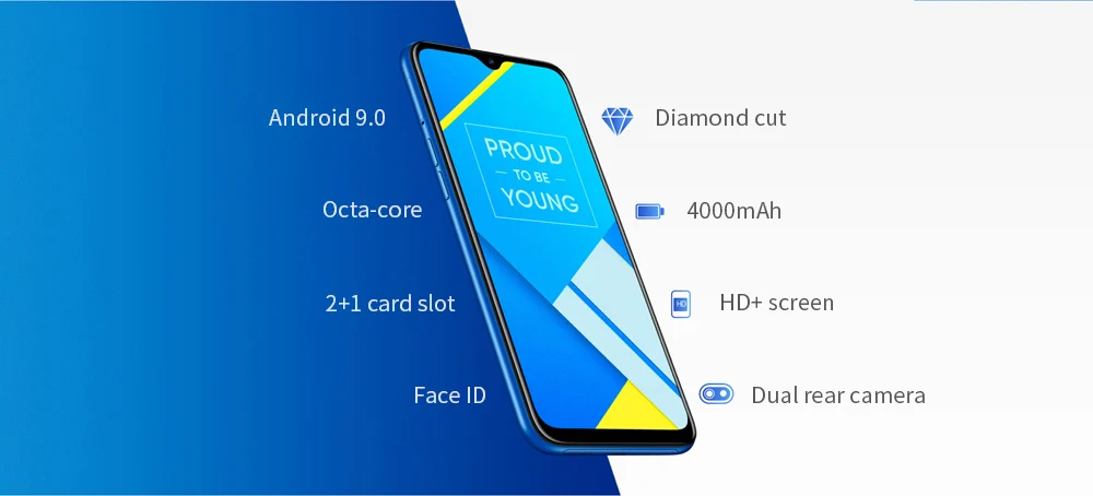 Realme C2 4G смартфон 6,1 дюймов Android 9,0 Helio P22 Восьмиядерный 13.0MP+ 2.0MP 4000 мАч большой экран для распознавания лица Мобильные телефоны