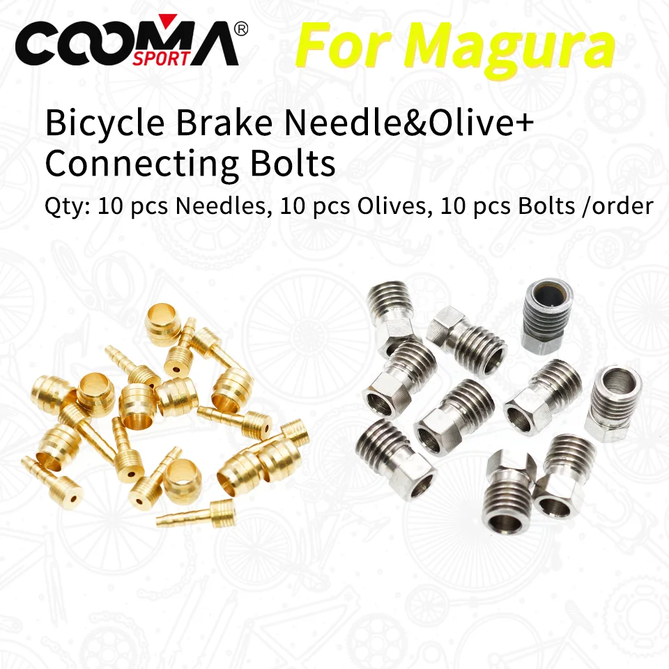 10 Sets, Bicycle Hydraulic Disc Brake Hose Olive Connector Insert Connector  Bolt For Shimano Magura AVID SRAM