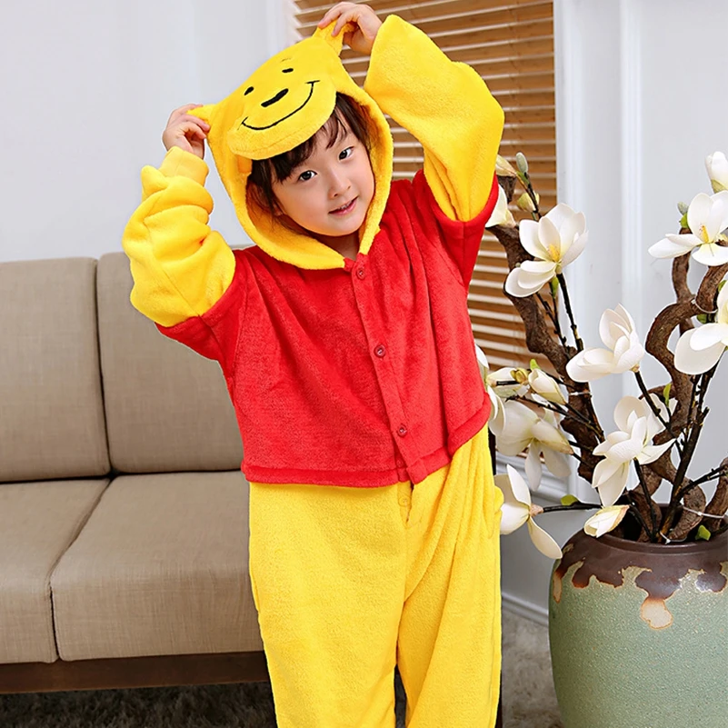 Kids Boy Girl Winnie Bear Costume Kigurumi Cartoon Animal Halloween Fancy Children Cosplay Dress Pajama Kids Boy Girl Winnie Bear Costume Kigurumi Cartoon Animal Halloween Fancy Children Cosplay Dress Pajama