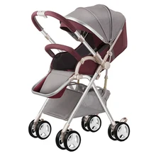 Двусторонняя детская коляска, переносная, складная, маленький, ультра-светильник, детская коляска, тележка, четыре сезона, общие