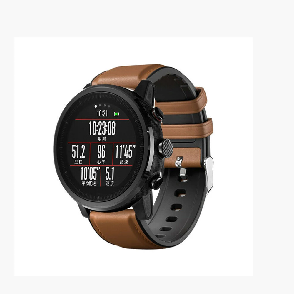 For Xiaomi Mi Watch Color High-End Strap 22mm Silicone + Genuine Leather Watchbands Sport Luxury Bracelet Replacement Watch Band