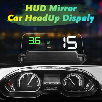 

HUD Mirror Car LED Head Up Display Windshield Speed Projector Security Alarm Water Temp Overspeed KMH RPM Voltage Speedometer