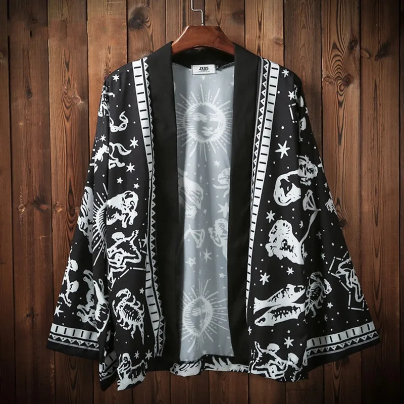 

Zogaa Japanese Harajuku Kimono Cardigan Men Black Beach Kimono Cardigan Men Plus Size Long Kimono Jacket Men 2019 Summer Clothes
