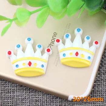 

30PCS crown resin accessories handmade materials DIY children hairpin materials mobile phone shell accessories