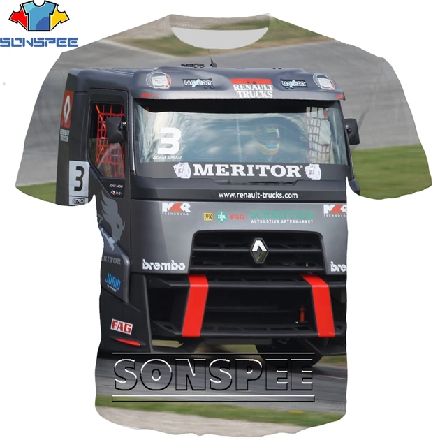 SONSPEE Truck Car 3D Print Hip Hop Men's T Shirt Fashion Harajuku Short Sleeve Funny Logo Men Women Tops Tees Shirts Homme 22943