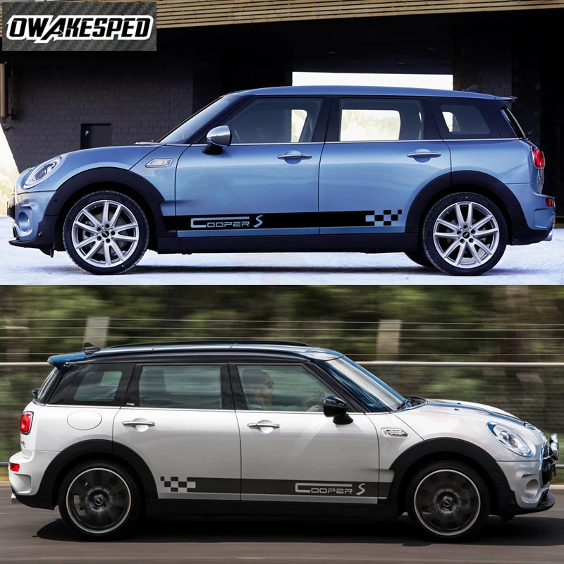 Car Door Side Stripes Auto Body Side Skirt Sticker For-MINI COOPER S Clubman R55 F54 R56 F56 JCW Sport Styling Accessories (3)