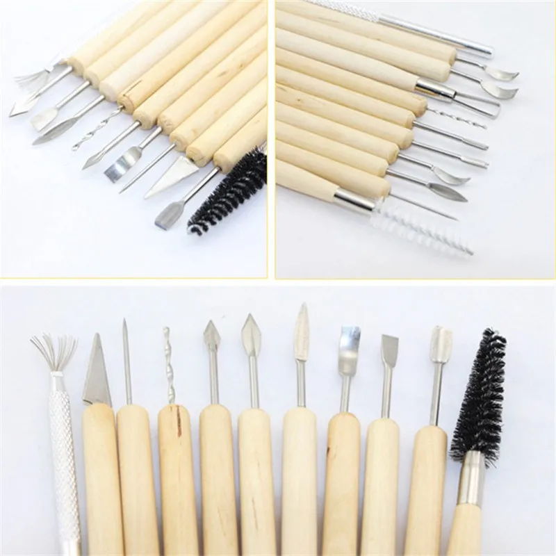 11pcs Clay Sculpting Set Wax Carving Pottery Tools Shapers Polymer Modeling 