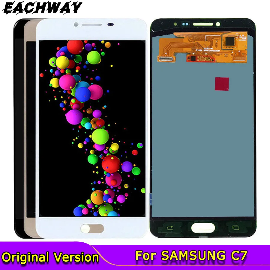 Оригинальный 5 7 &quotAMOLED LCD C5000 для SAMSUNG Galaxy C7 ЖК-дисплей C7000 сенсорный экран
