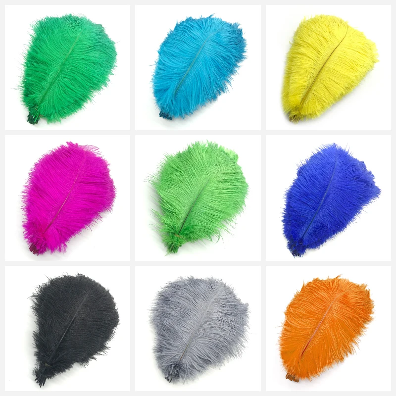 

Childe plume 10 Pcs/Pack Beautiful Natural Ostrich Feathers Colorful Party Decor DIY Handwork Feather 25-30 CM