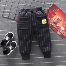 Г. Осень-зима, вельветовые брюки с хлопковой подкладкой для маленьких мальчиков повседневные штаны в полоску с рисунком для мальчиков можно открыть