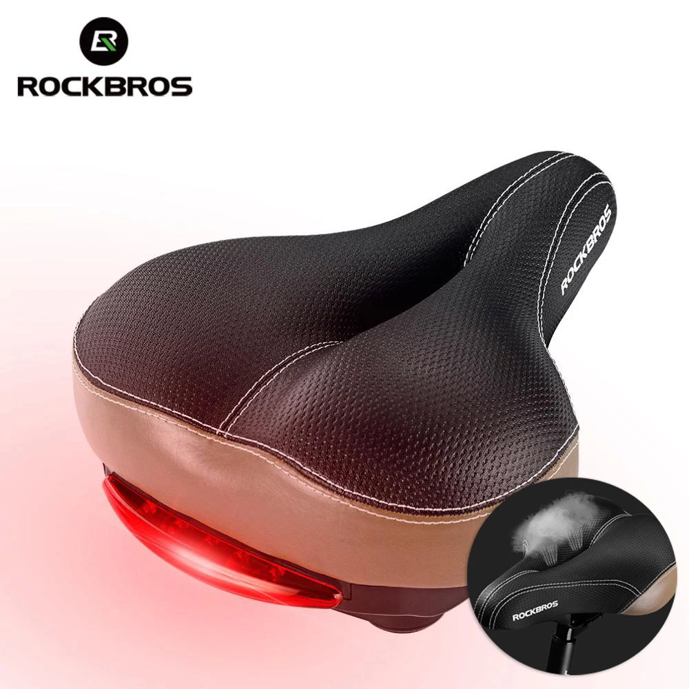 Мужское кожаное седло ROCKBROS для горного велосипеда гелевое мягкое переднее