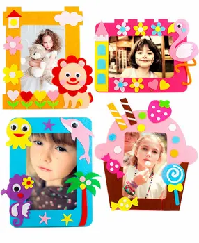 

DIY Non-woven Picture Frame 3D Photo Frame Children Non-woven Stickers Handmade Rabbit Cake Train Material Package Craft Toys