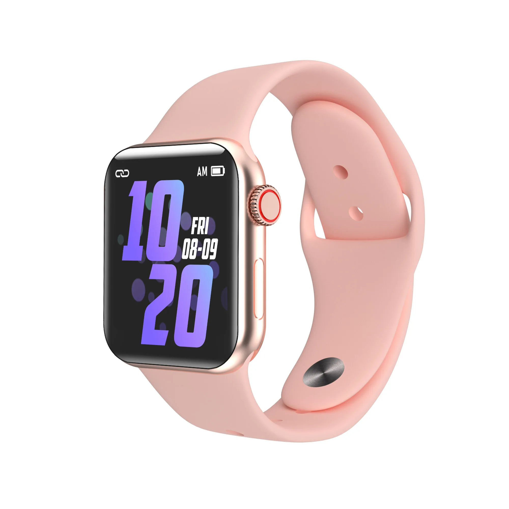 Смарт-часы для мужчин и женщин для Apple Watch IP67 Водонепроницаемый пульсометр кровяное давление фитнес-трекер PK B57 P70 P80 F10 Smartwatch - Цвет: Розовый