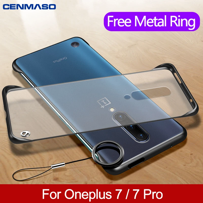 

for Oneplus 7 Pro Case Fashion Frameless Transparent Matte Ring Back Cover for Oneplus 7 Case Shockproof Protective Phone Funda