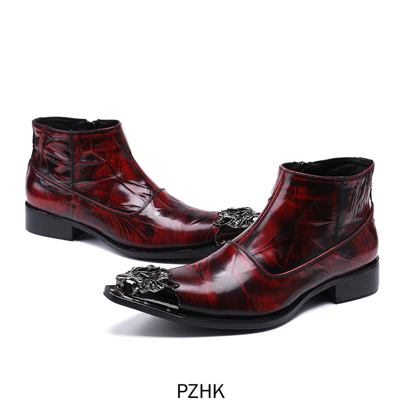 

2019 Sale Botas Masculina Autumn And New British Genuine Leather Men's Tip-up Business Suit High Up Shoes Fashion Sleeve Short