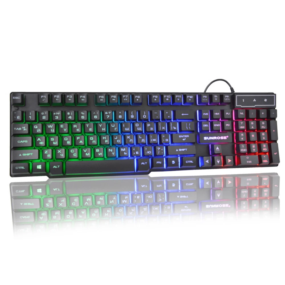 

Mechanical 104 Keys Gaming Keyboard Anti-skid Colorful Professional PC USB Wired Desktop Rainbow Waterproof Illuminated Backlit