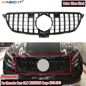 

MagicKit US STOCK For Mercedes Benz GLE W292 Coupe SUV 2015-2018 GTR Style Gloss Black Front Grille Grill