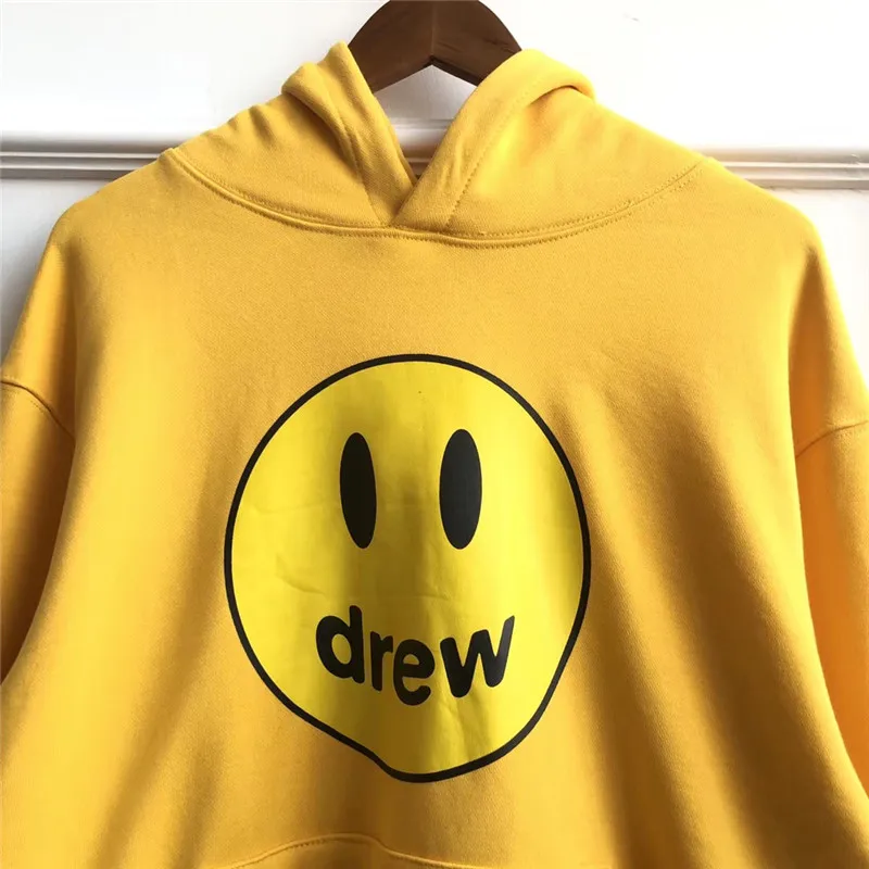 Drew House/Высококачественная уличная одежда для пар; толстовка со смайликом; Джастин Бибер; Drew Hous; модная зимняя толстовка с капюшоном