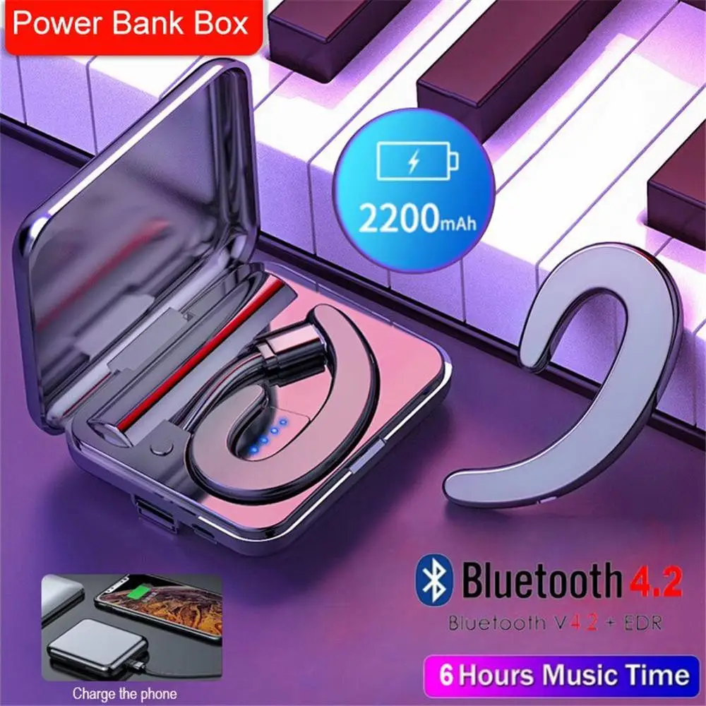 Bluetooth Earphone wireless headphone Noise Canceling Earbuds for phone mic Painless Bone Conduction Headset Ear hook for sports