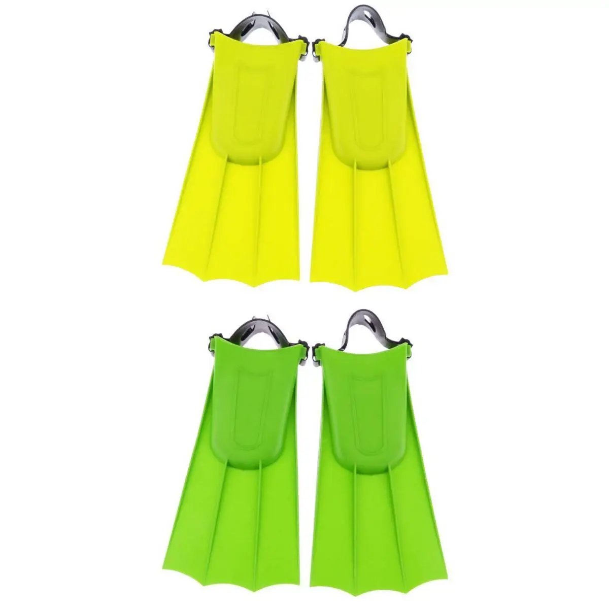 2 Pairs Rubber Short Fins Swim Flippers for Swimming Snorkeling Training Tools, Easy to Put On and Take Off