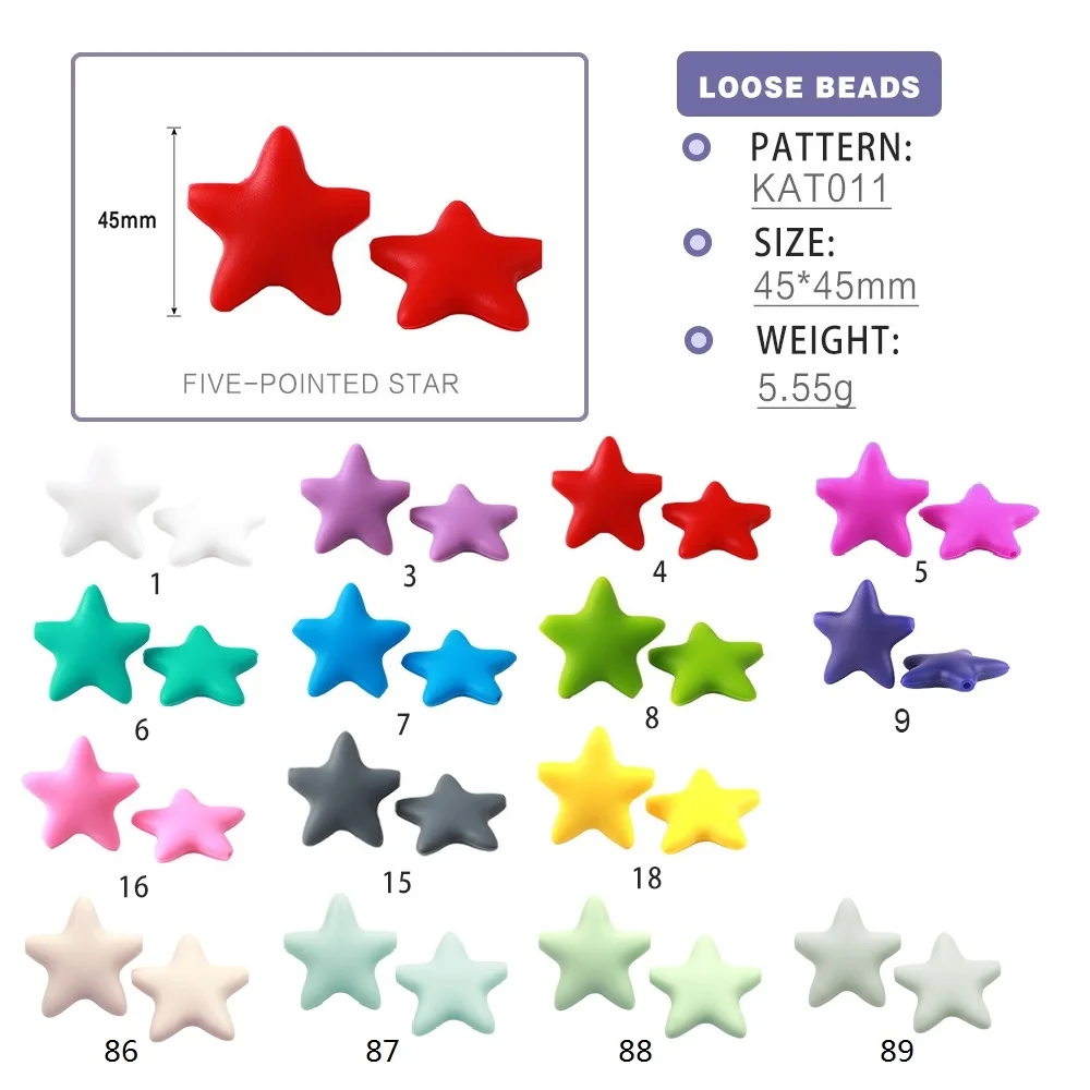 Silicone Baby Teething Beads Teether for DIY Necklace 10Pcs