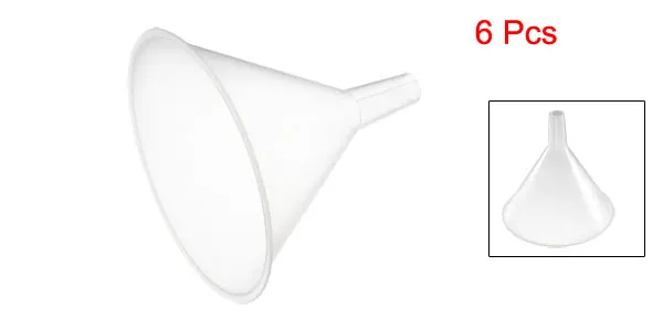 6pcs 5.9-in Dia Uxcell 6/12/24 шт. 2,"-5,9" Dia прозрачный Пластик воронки передачи заполнения инструмент для завалки бутылки духов эфирное Масла лаборатории - Цвет: 6pcs 5.9-in Dia