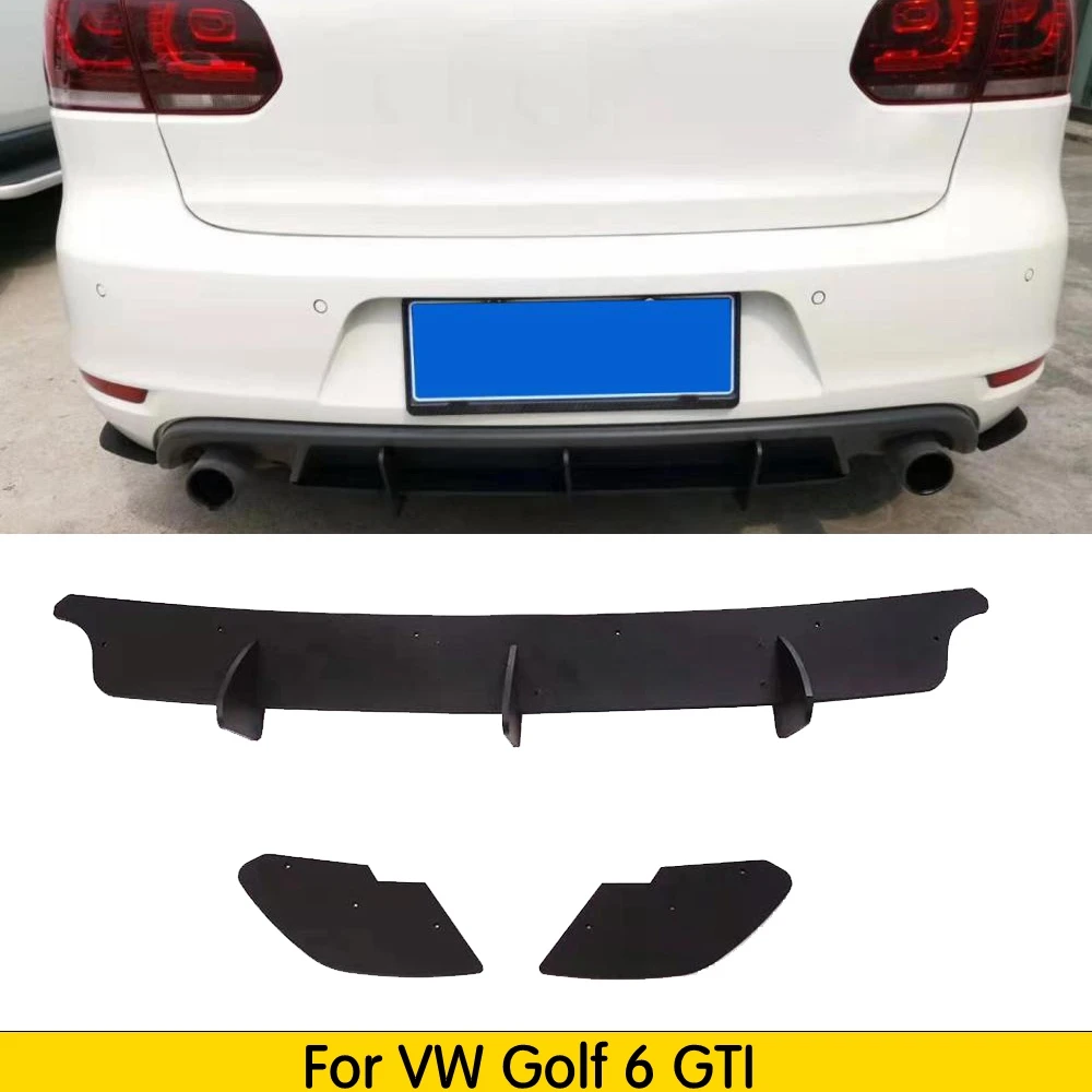 Для Volkswagen VW Golf 6 VII MK6 GTI R20 плавники акулы СТИЛЬ ABS диффузор, губа на задний бампер Накладка для стайлинга автомобилей - Цвет: For VW Golf 6 GTI