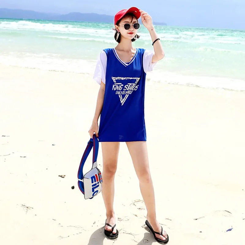 

Women's Split Type Large Size Bathing Suit Fashion & Sports Swimwear Three-piece Set 2020 New Style Korean-style Tour Bathing Su