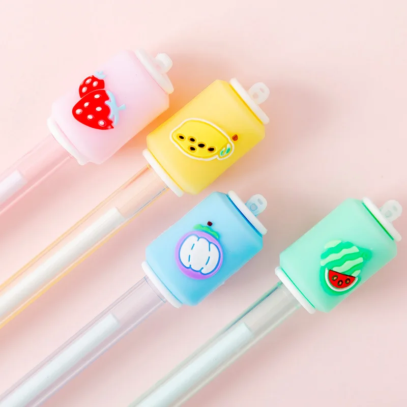 

40pcs Creative Fruit Soda Drink Gel Pens Kawaii Stationery Strawberry Pens Cute Korean Pens for School Office Supplies Kids Gift