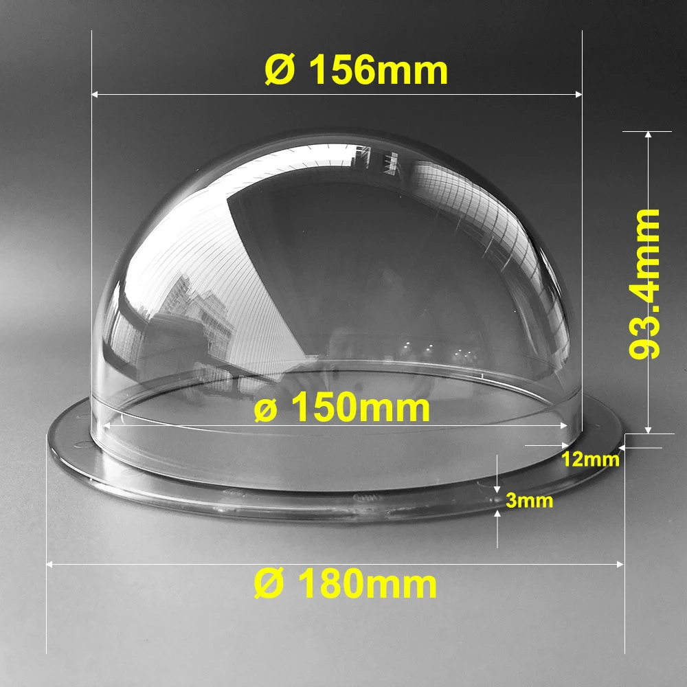 7 Inch 180x93.4mm Polycarbonate Dome Clear Thicken Hemisphere Plastic