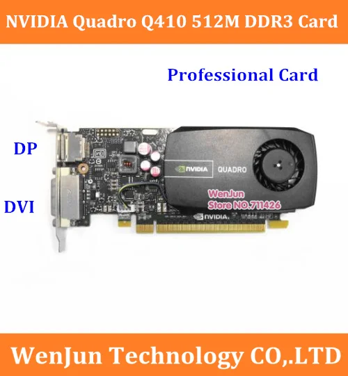 

Original lower profile bracket NVIDIA Quadro 410 512M DDR3 PCI-E 16X Video Graphics Card DP+DVI Port Professional Drawing Design