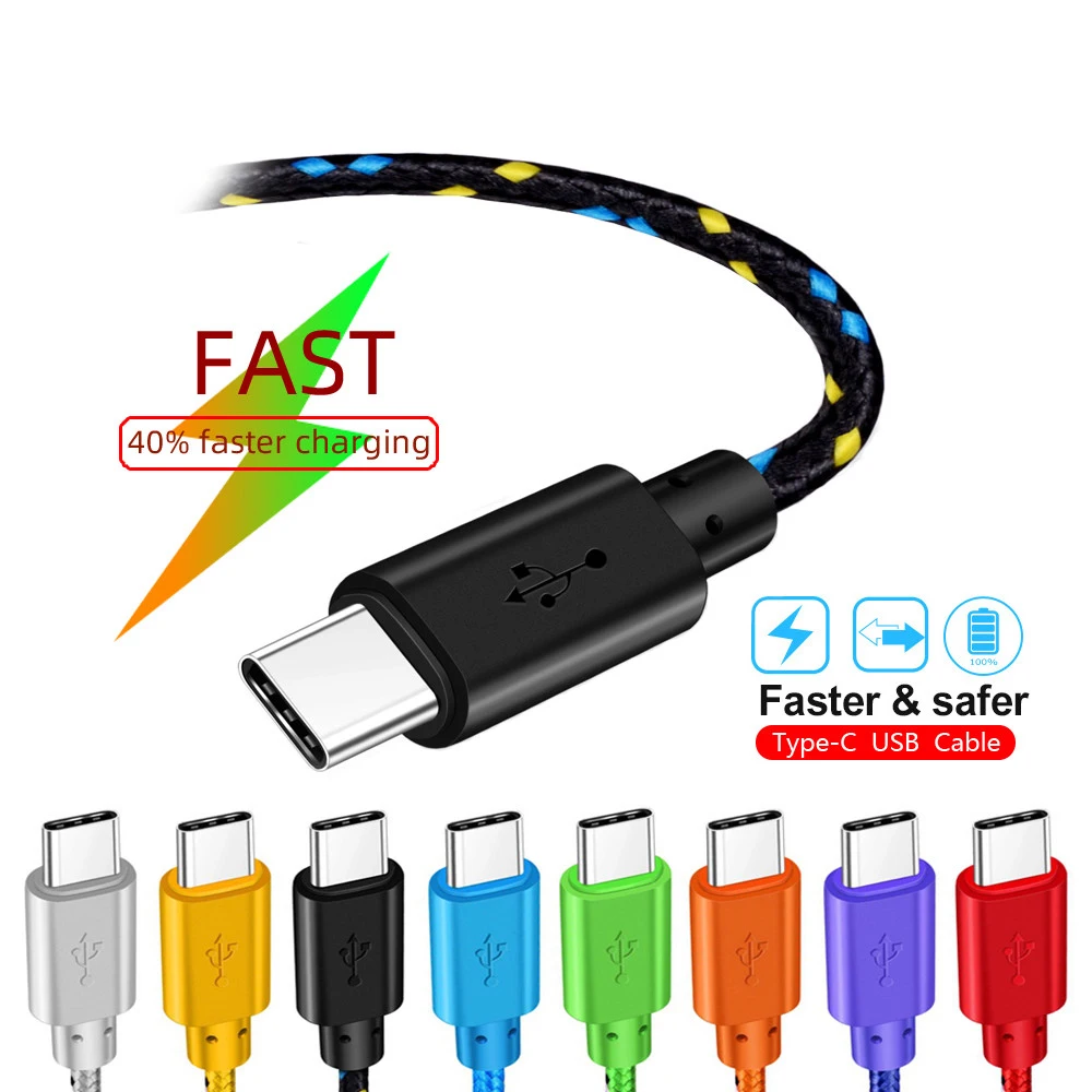 Usb tipo c cabo de carregamento rápido tipo-c cabo de dados para samsung s10 s9 s8 xiaomi huawei cabo de fio de carregamento do telefone móvel usb c cabo