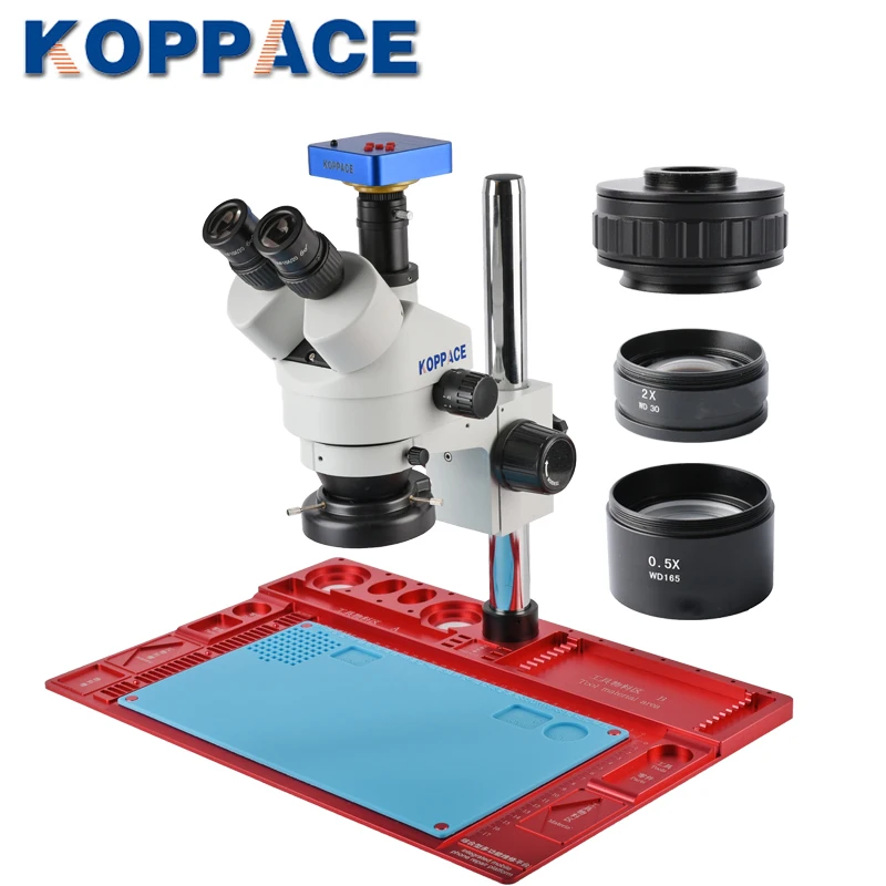 KOPPACE 3.5X-90X, большая платформа, стерео электронный микроскоп, 38 миллионов пикселей, HDMI/USB, 60FPS, микроскоп для ремонта мобильных телефонов