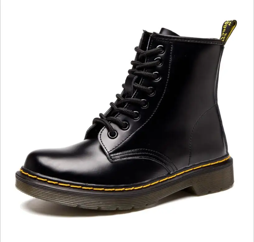 CS688; Дизайнерская обувь; мотоботы из натуральной кожи; ботинки на плоской платформе; женские осенние кожаные ботинки на шнуровке; zapatos de mujer - Цвет: Black