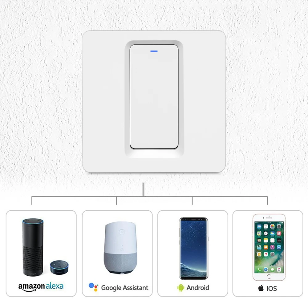 Tuya Smart Zigbee ЕС переключатель WiFi настенный светильник 1/2/3 банда приложение