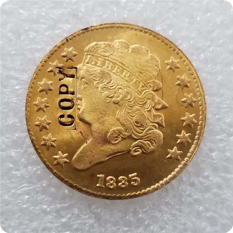 1835 США 1809-1836 классический головы пол-цента копии монет - Цвет: 1835